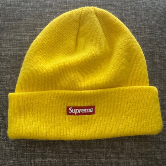 Supreme New Era Yellow “S” Logo Beanie – Knit Winter Hat - Picture 2 of 7